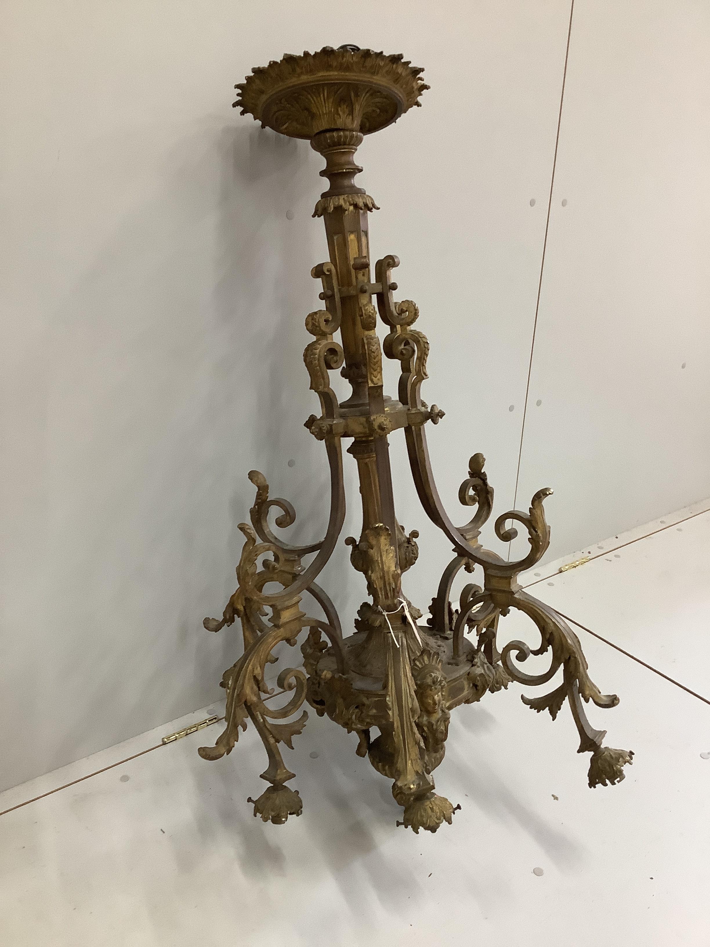 A large French ormolu electrolier, height 116cm